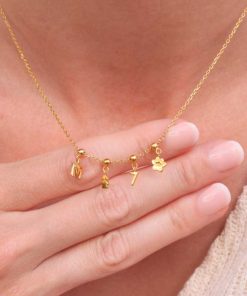 Collares Moon | Charms Letter Oro