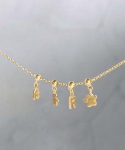 Collares Moon | Charms Letter Oro