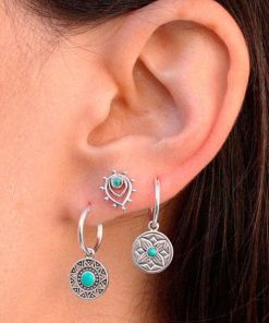 Pendientes Moon | Aro Pinku Turquesa